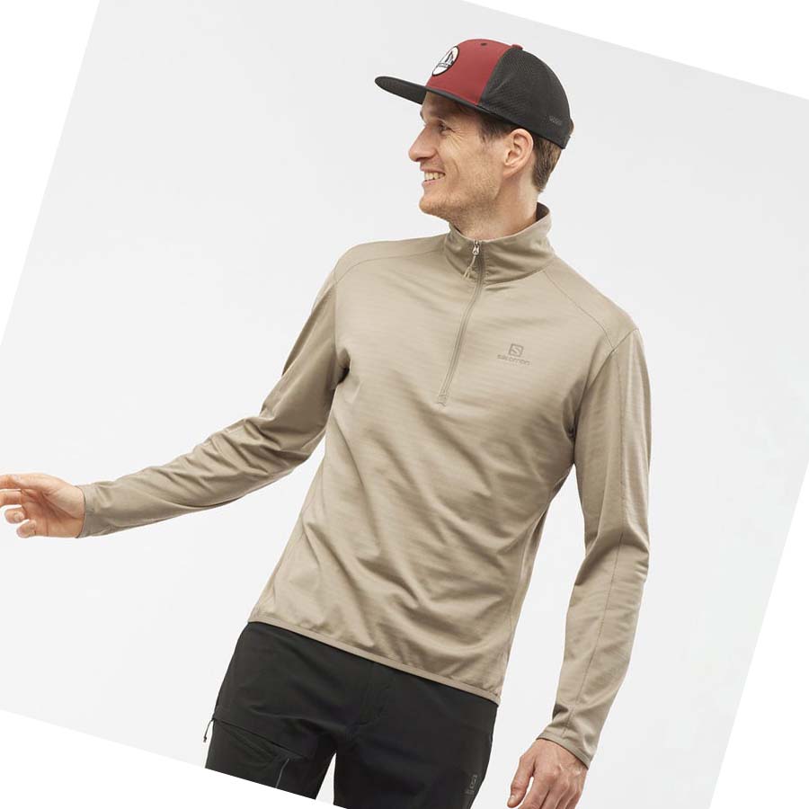 Salomon ESSENTIAL LIGHTWARM Erkek Kapüşonlu Sweatshirt Bej Rengi | TR 3203AHK